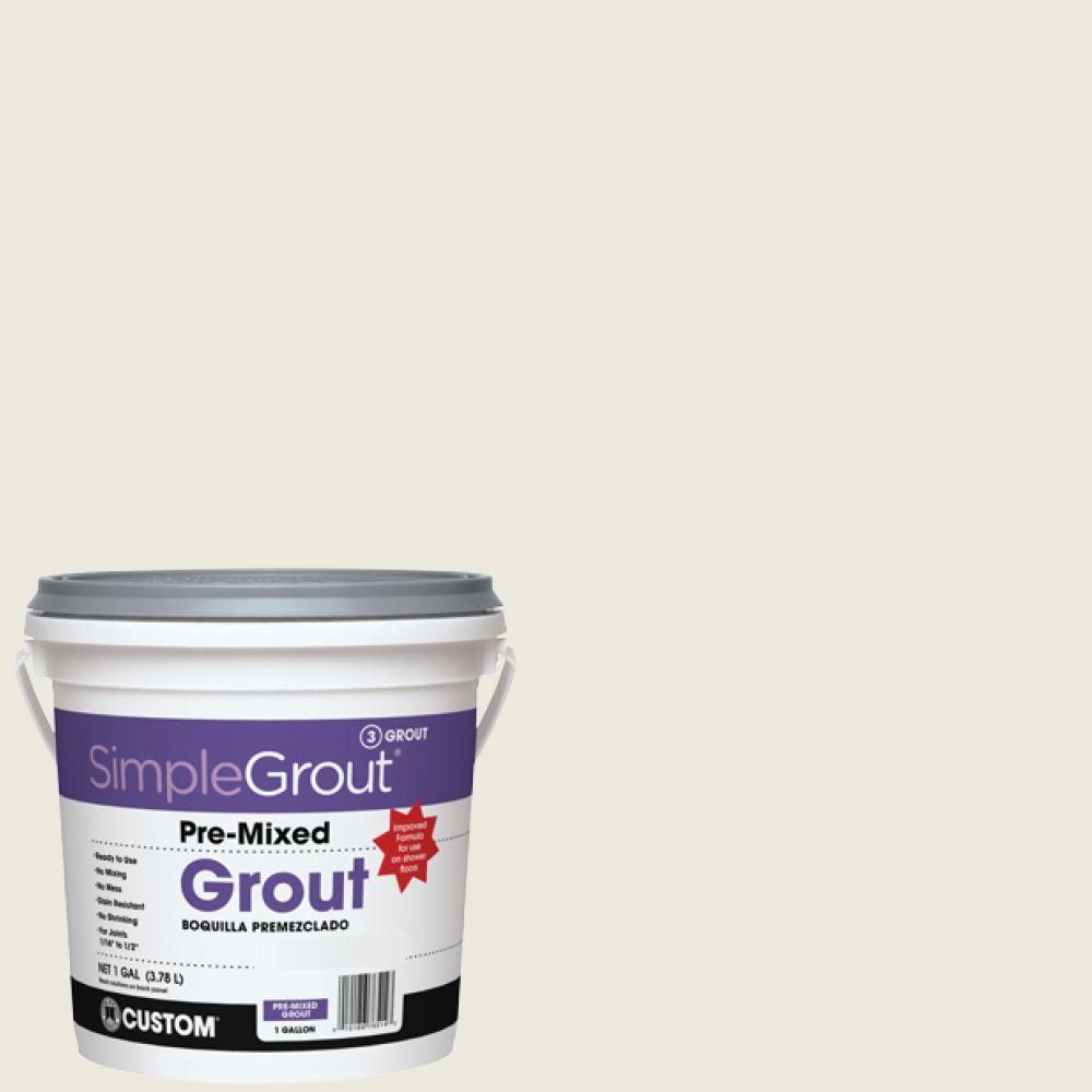 Custom Building Products SimpleGrout #381 Bright White 1 Gal. Pre-Mixed Grout-PMG3811 - The Home ... | The Home Depot