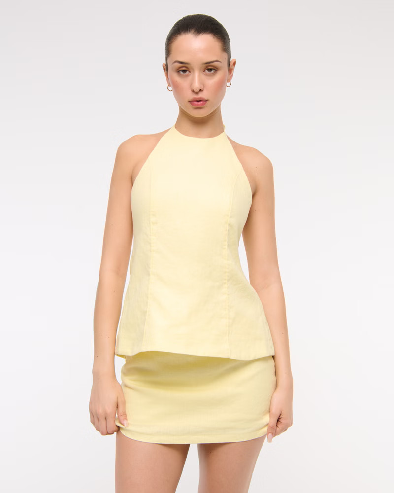 Women's Mid Rise Premium Linen Belted Mini Skort | Women's New Arrivals | Abercrombie.com | Abercrombie & Fitch (US)