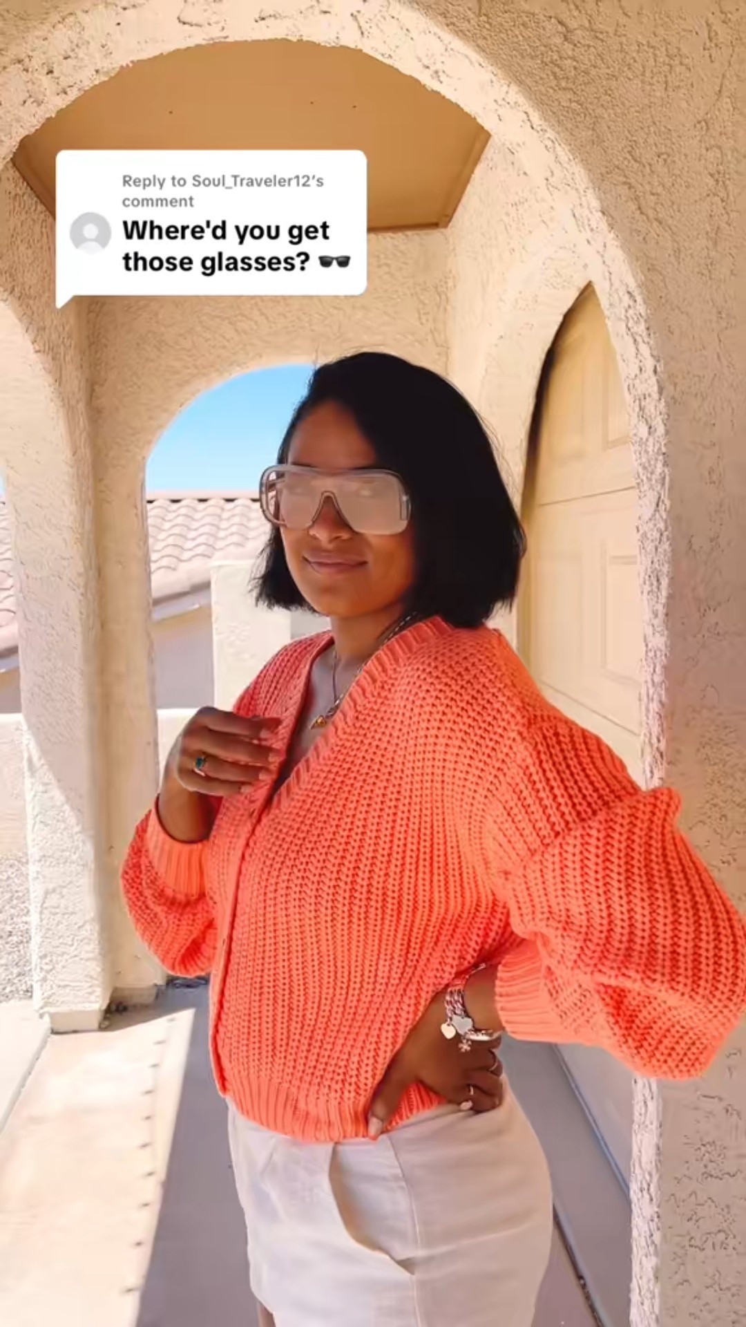 Dezi Afters oversized sunnies- fall outfit with knit chunky sweater, and linen shorts. #fallfashion #fashion #sunglasses 

#LTKMidsize #LTKNYFW #LTKWorkwear