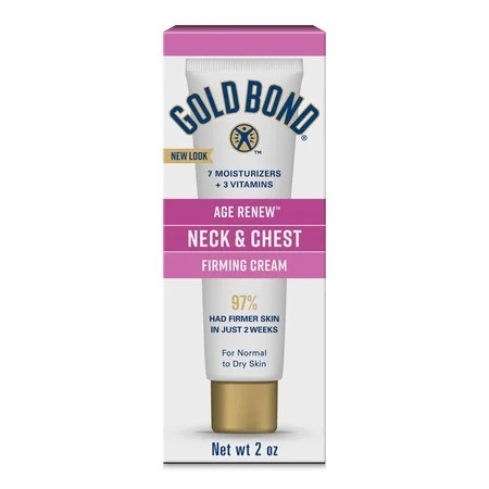 Gold Bond Age Renew Neck & Chest Firming Cream, 2 Oz, Hydrates, Renews, and Visibly Improves Firmness, Texture & Elasticity of Aging Skin, Non-Greasy, Dermatologist-Tested, Hypoallergenic, Unscented | Walmart (US)