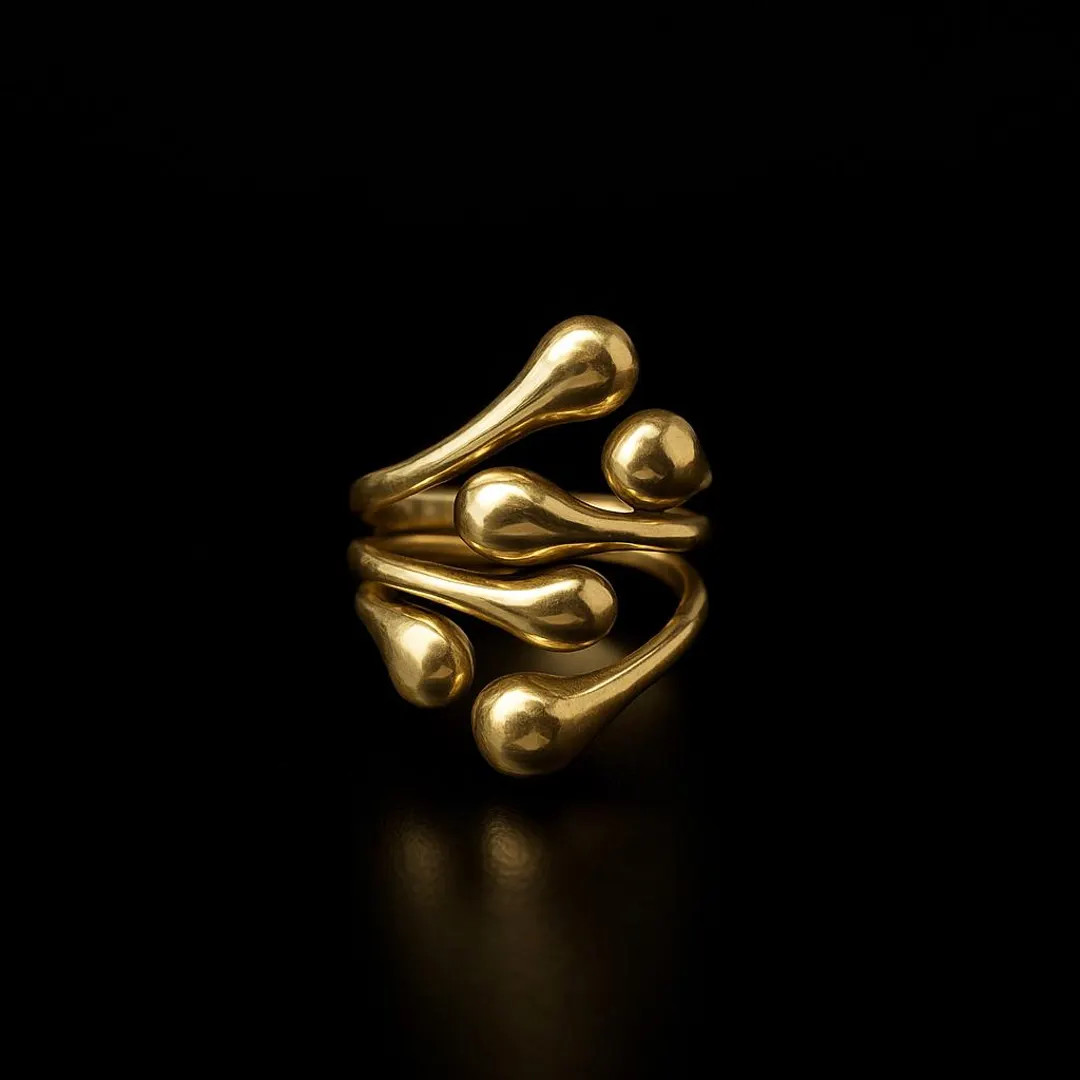 Handcrafted Boho Spiral Ring, Unique Teardrop Design, Adjustable Brass Wrap Ring, Tribal Statemen... | Etsy (US)