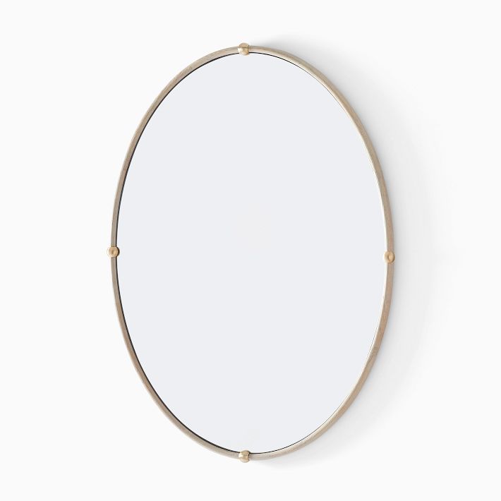 Joseph Altuzarra Ball Detail Oval Mirror (30"W x 40"H) | West Elm (US)