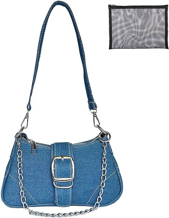 Denim Purses for Women y2k Shoulder Bag Leather Canvas Crossbody Hobo Purses Tote Mini Clutch Pur... | Amazon (US)