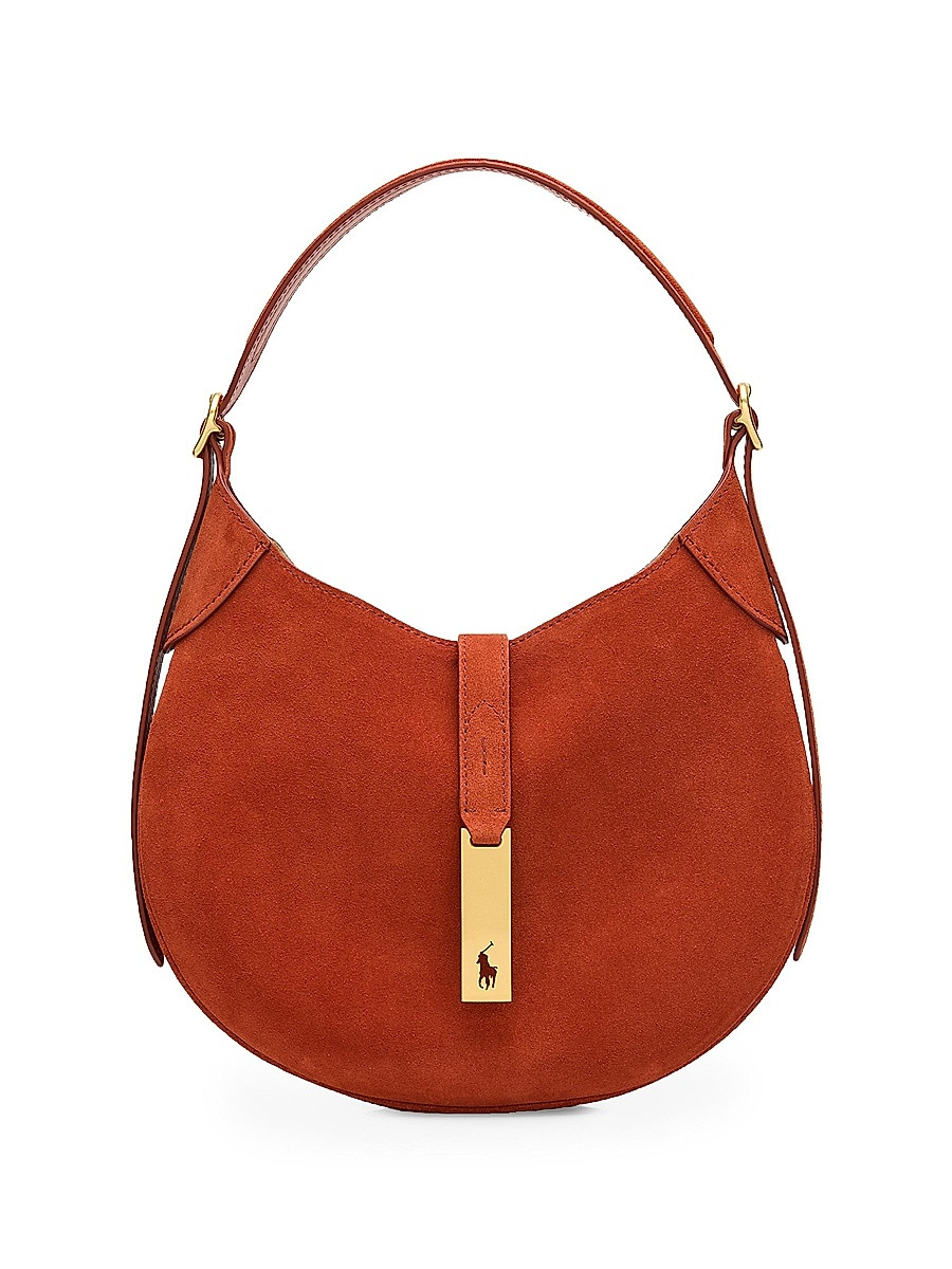 Women's Polo ID Small Suede Shoulder Bag - Red | Saks Fifth Avenue