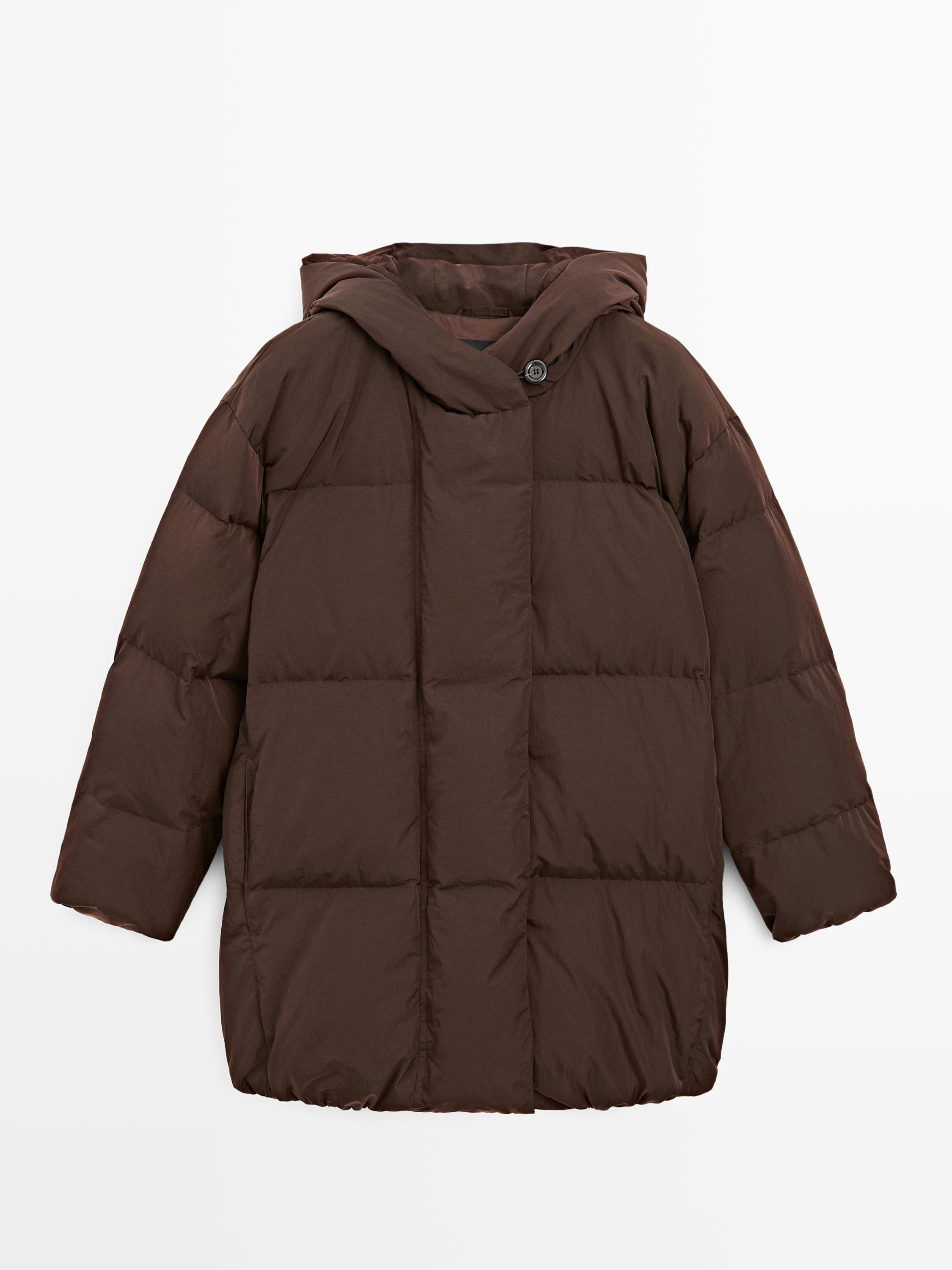 Wasserabweisende Steppjacke mit Kapuze | Massimo Dutti DE