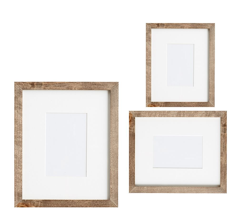 Wood Gallery Single Opening Frame, Set of 3 (includes 4x6, 5x7, 8x10) - Gray | Pottery Barn (US)