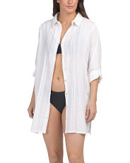 Cotton Seersucker Swim Cover-up Shirt | Cover-ups | Marshalls | Marshalls