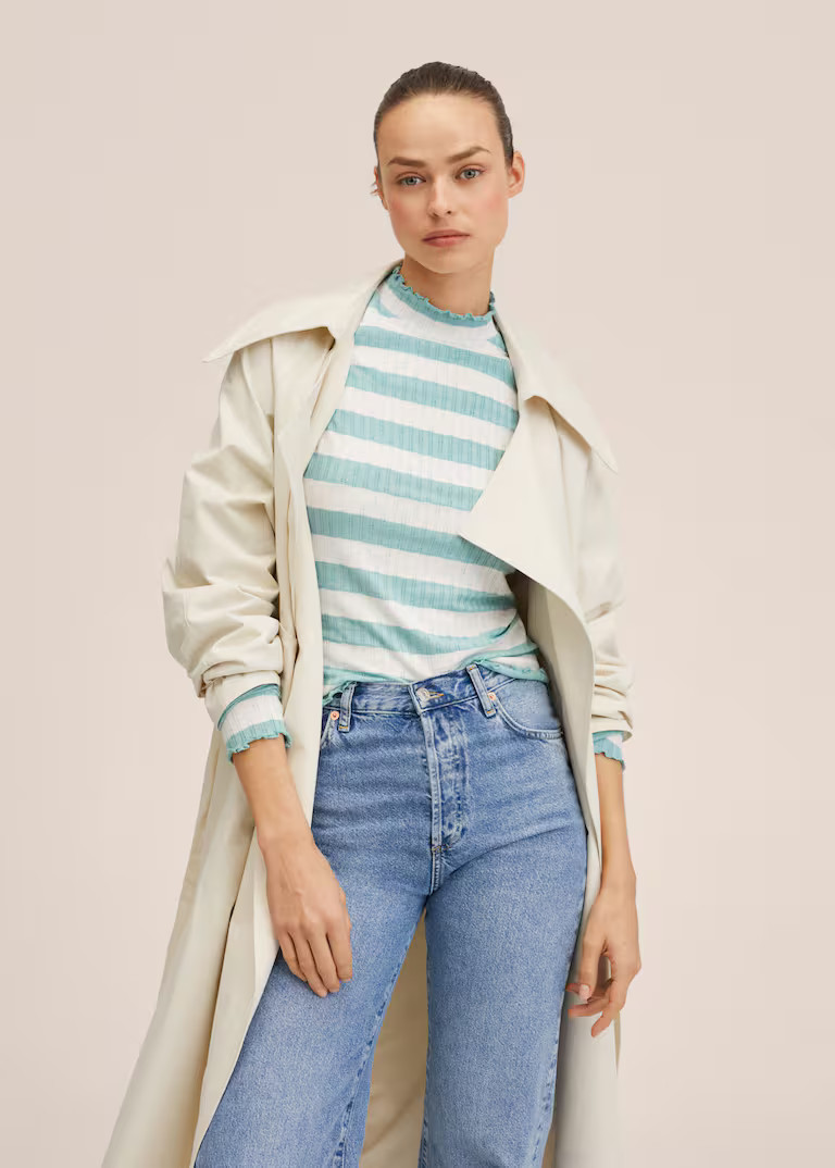 Striped jersey T-shirt | MANGO (US)