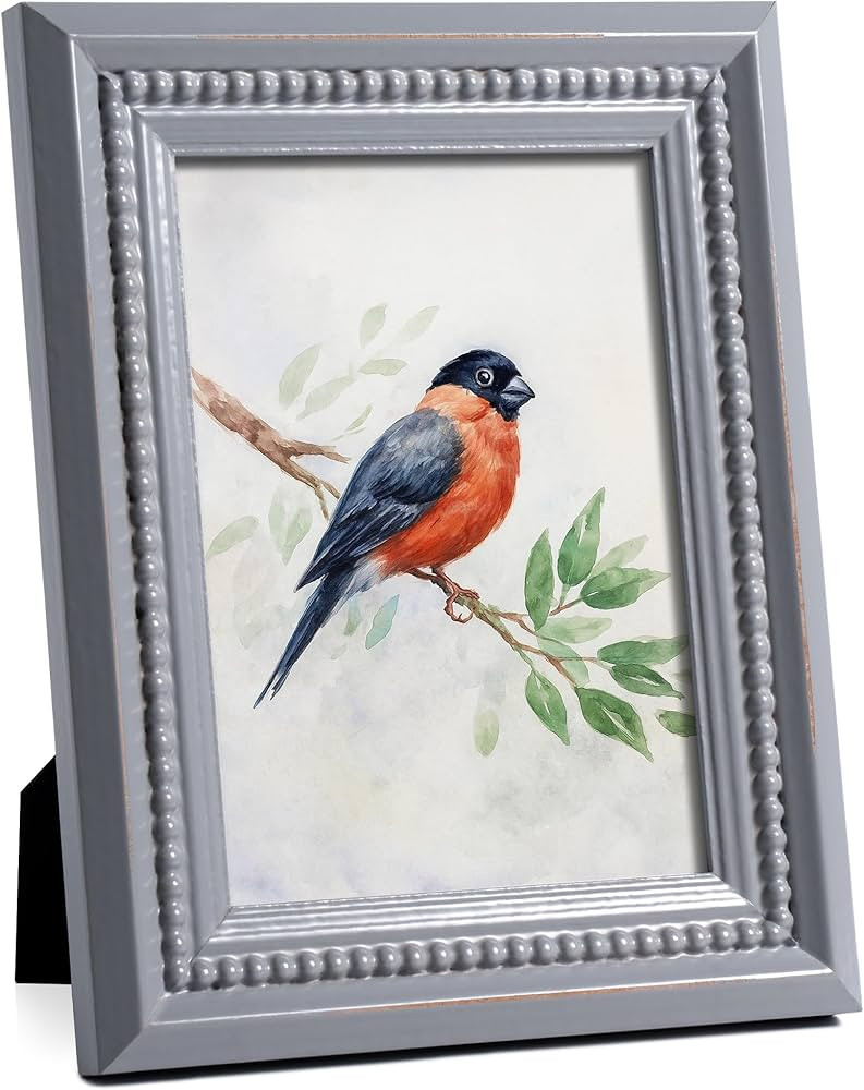 Afuly 5x7 Picture Frame Vintage Gray Beaded Photo Display Farmhouse Wood Antique Retro Home Decor... | Amazon (US)