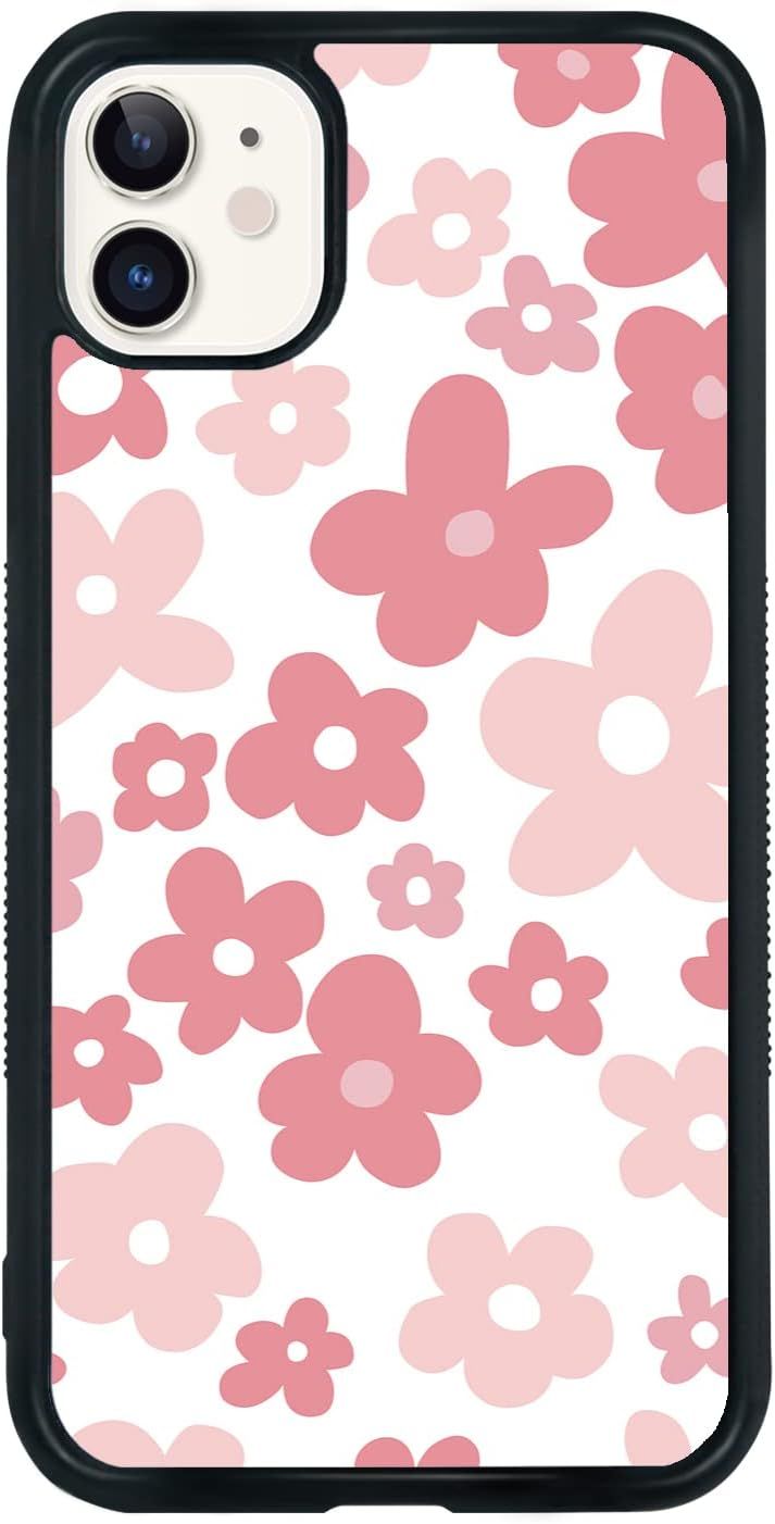 Pink Flower Phone Case Compatible with iPhone 11 6.1 Inch - Shockproof Protective TPU Aluminum Cu... | Amazon (US)