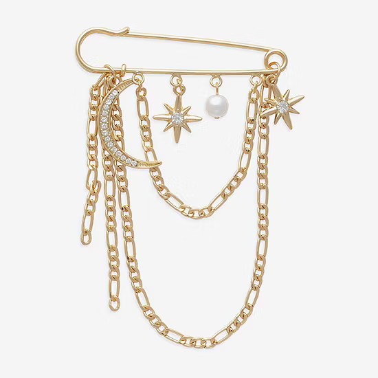 new!Bijoux Bar Gold Tone Glass Pin | JCPenney