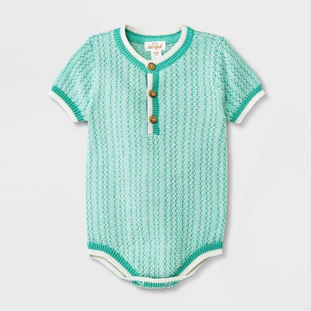Baby Sweater Romper - Cat & Jack™ Light Green | Target