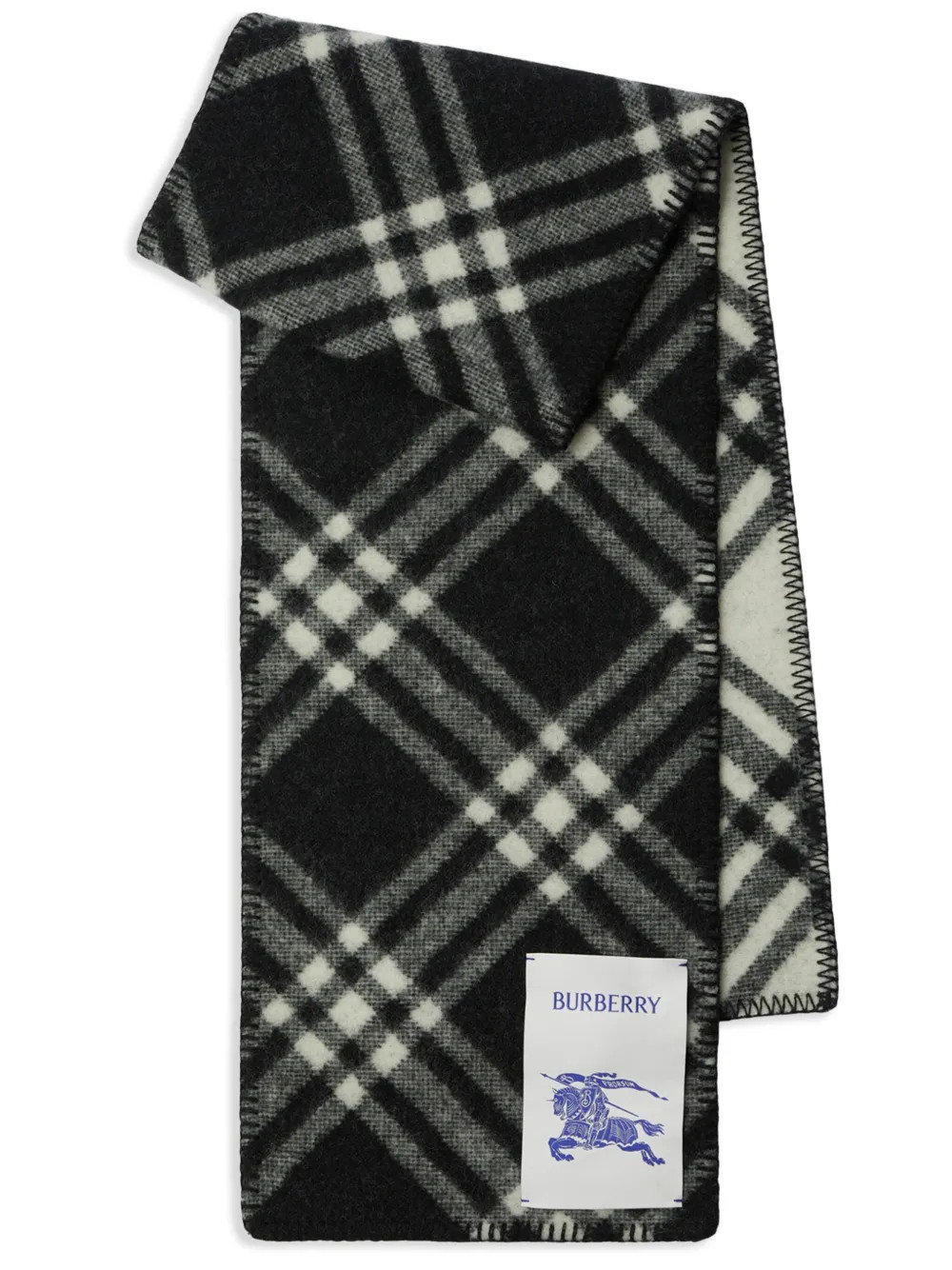 Burberry Vintage Check Wool Scarf  | Black | FARFETCH | Farfetch Global