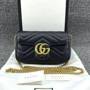 Gucci Black Gold Marmont Chain Shop Body Bag | Poshmark