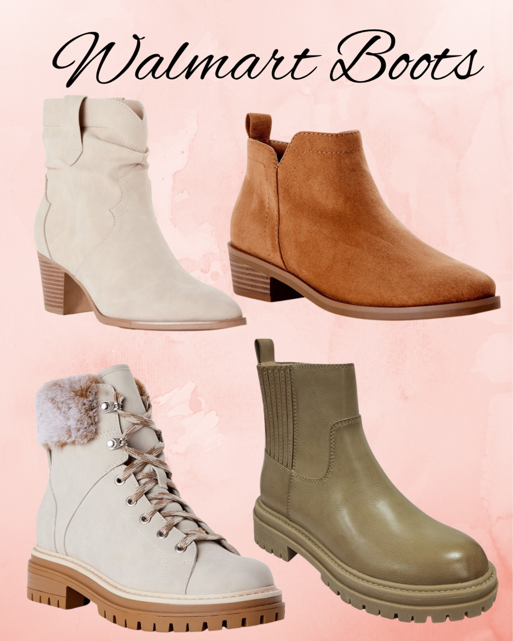 Walmart Boots❤️

#Walmartboots, #combatboots, #booties, #fallboots, boots with the fur, #ankleboots, boots with heels #walmart

#LTKSeasonal #LTKunder50 #LTKshoecrush