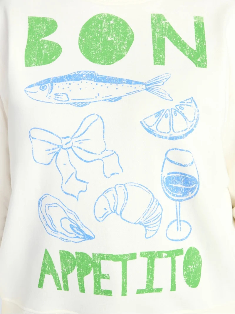 Terra & Sky Women's Plus Size Bon Appetito Graphic Sweatshirt, Sizes 0X-5X | Walmart (US)