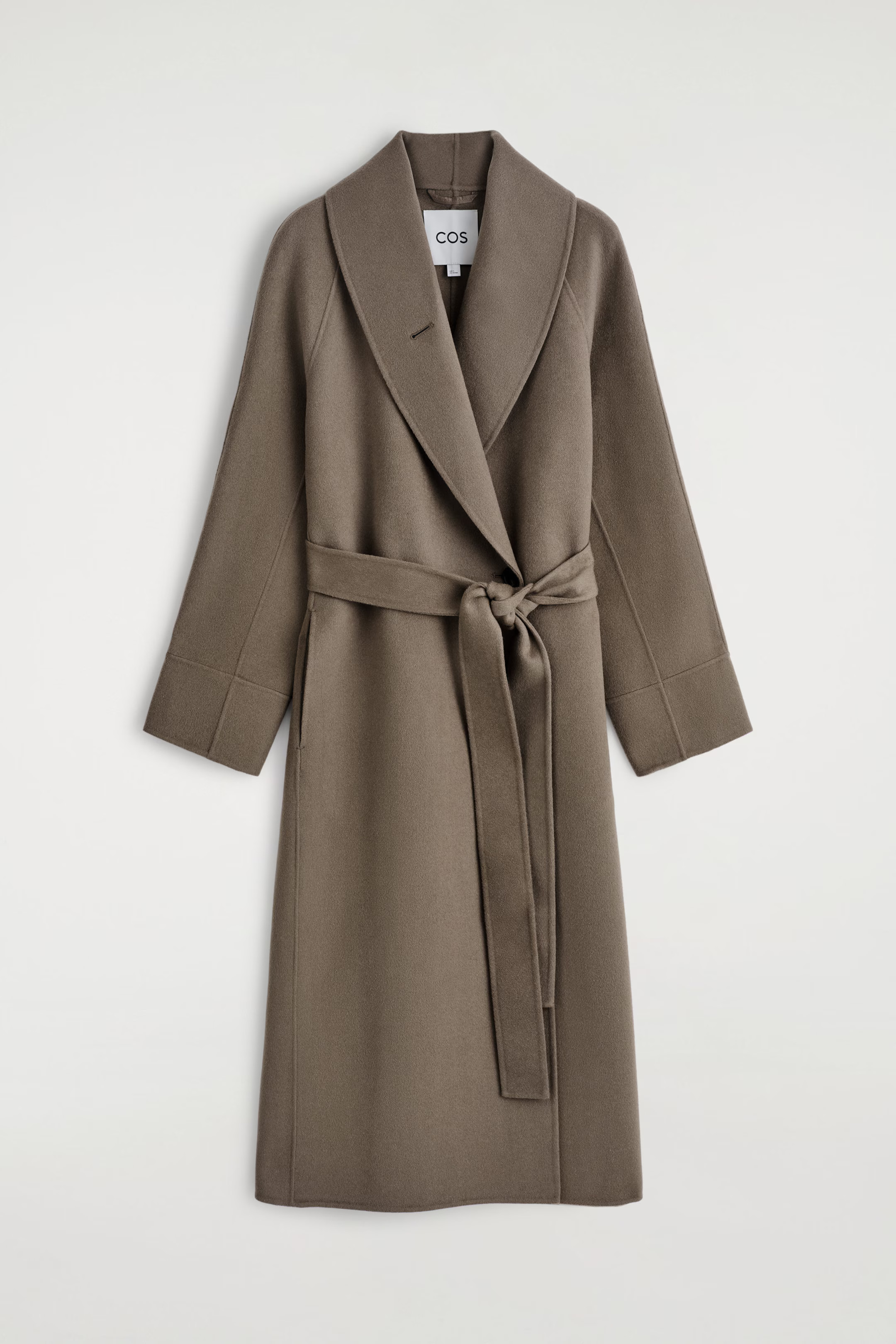 BELTED DOUBLE-FACED WOOL COAT - BROWN | COS | COS UK