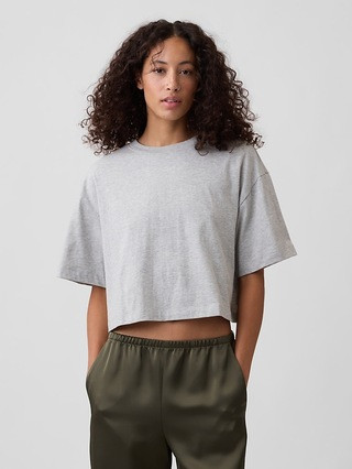 Relaxed Cropped Crewneck T-Shirt | Gap Factory