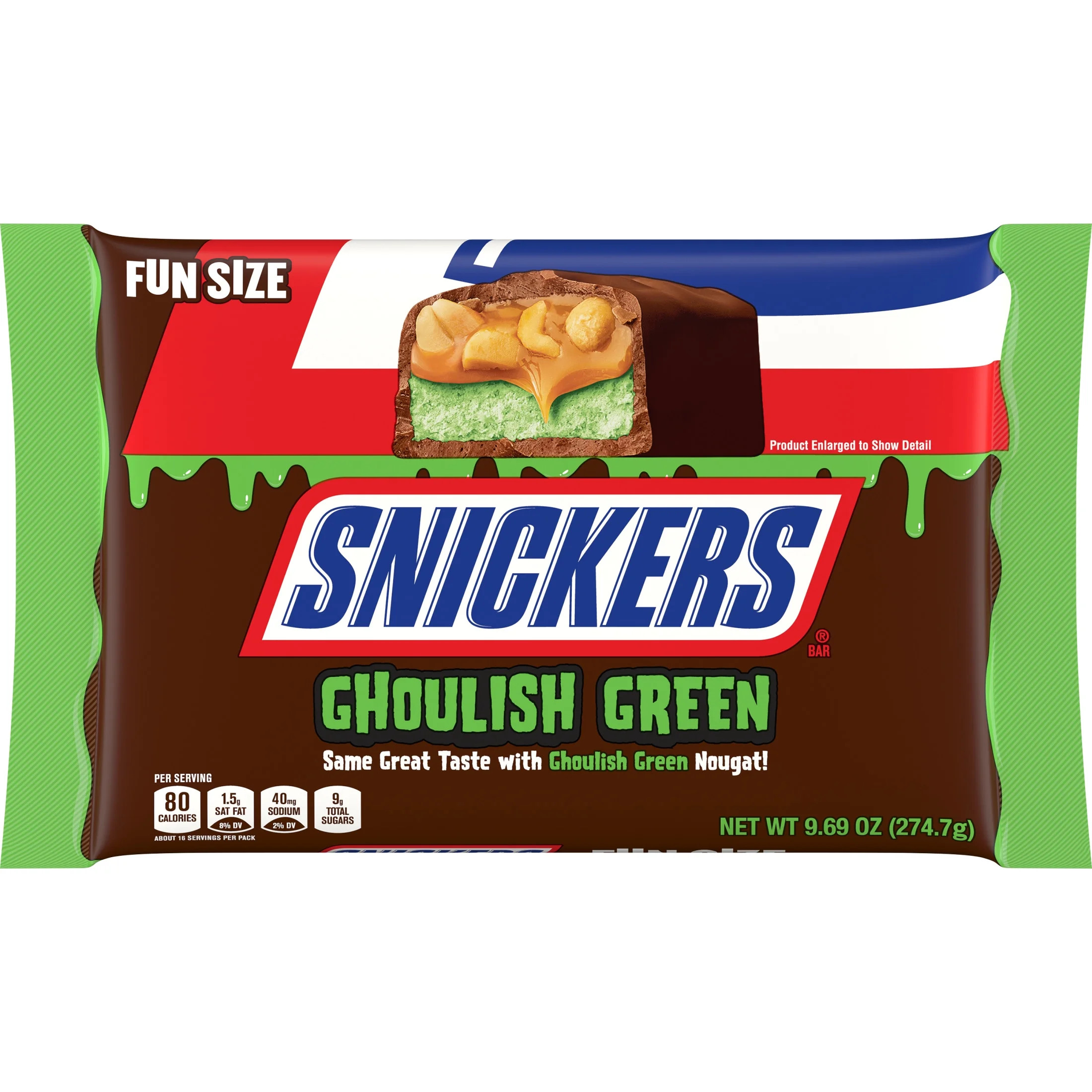 Snickers Ghoulish Green Milk Chocolate Halloween Candy Bars - 9.69 oz Bag | Walmart (US)
