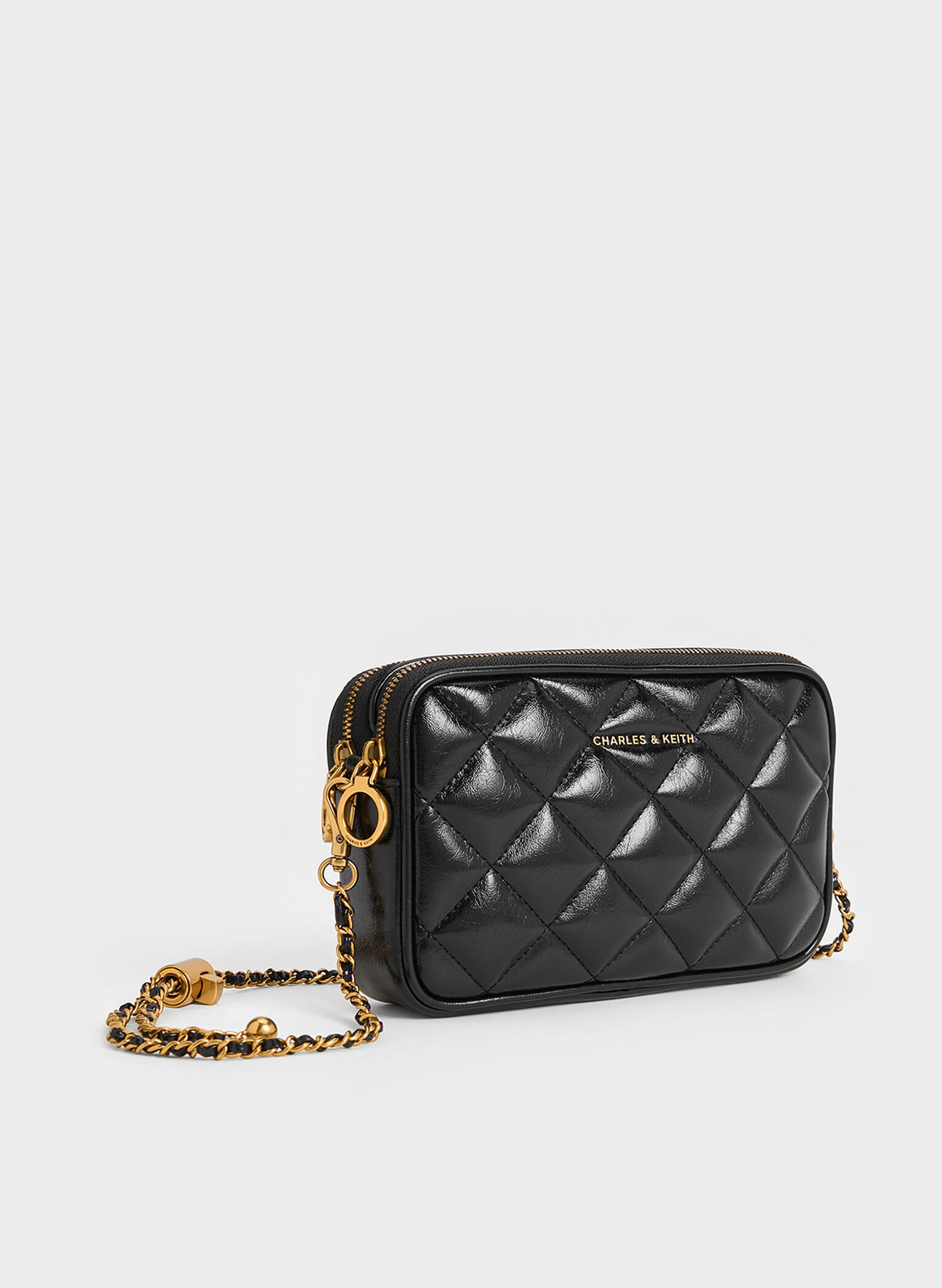 Mini Apfra Quilted Crossbody Bag - Black | Charles & Keith CA
