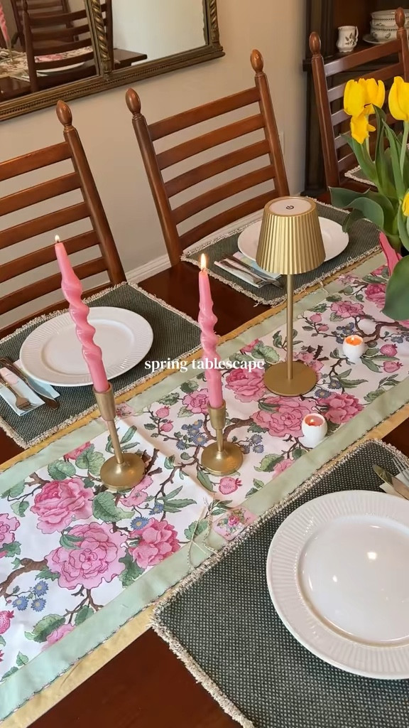 Spring tablescape, dining room, floral tablecloth, table runner, classic decor, grandmillenial, home decor, Williams Sonoma 

#LTKmomlife #LTKHome #LTKSeasonal