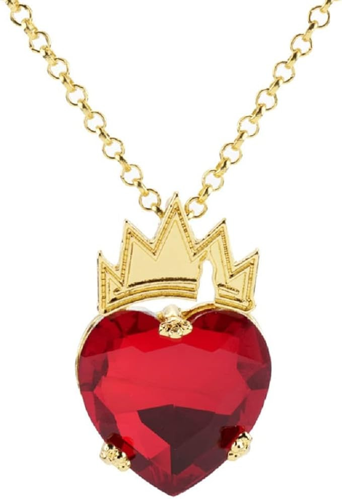 COLORFUL BLING Red Heart Golden Crown Necklace Descendants Queen of Hearts Ruby birthstones Costu... | Amazon (US)