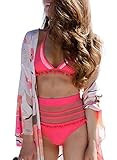 Dokotoo Womens Beach Ladies Sporty Solid High Waist Halter Padded Push Up Two Pieces Fashion Bikini  | Amazon (US)