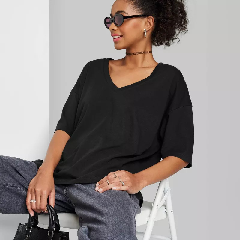 Women's Short Sleeve Relaxed Fit V-Neck T-Shirt - Wild Fable™ | Target