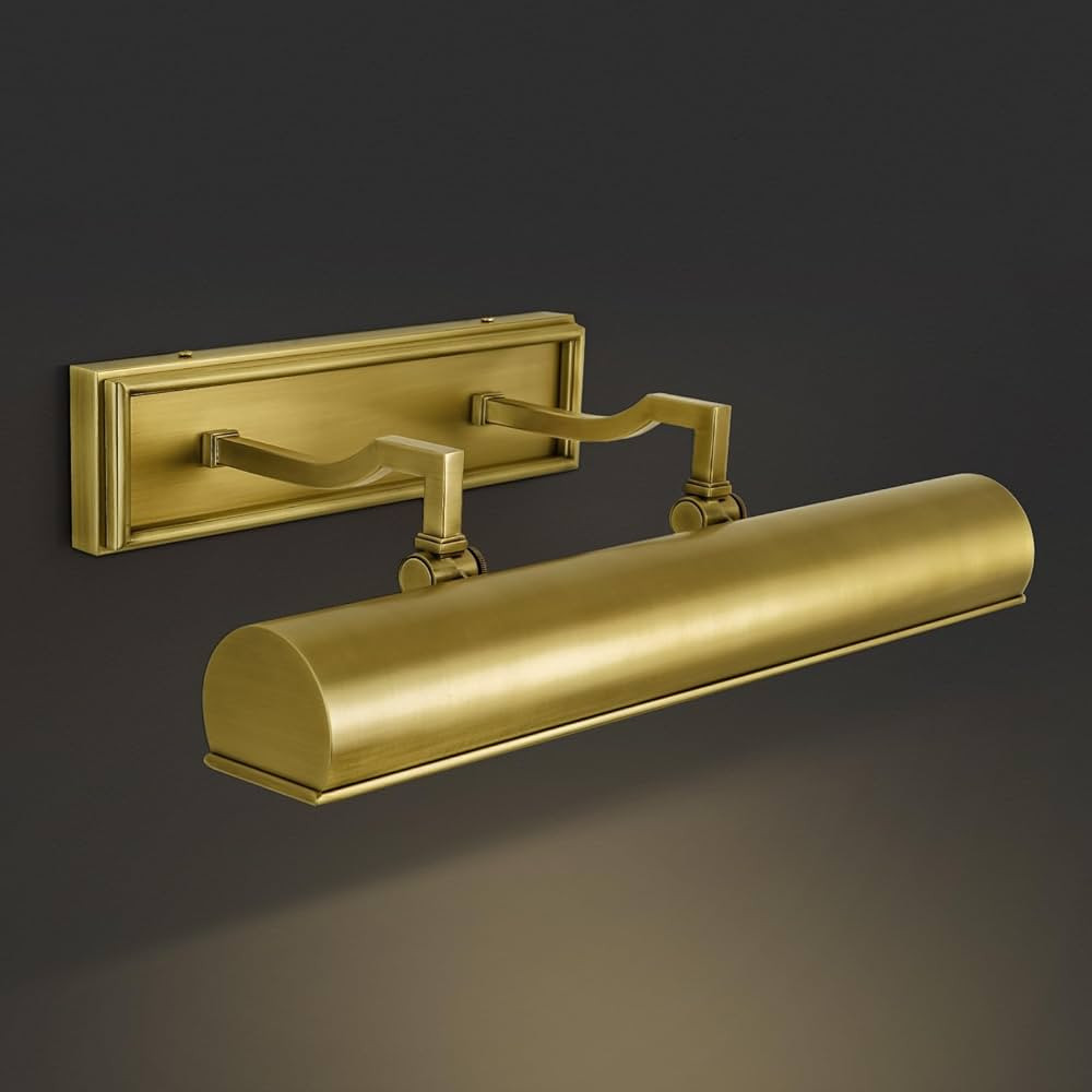 Picture Light 18" Brass Picture Lights for Wall 3-Light Gold Picture Frame Light Dimmable Art Gal... | Amazon (US)