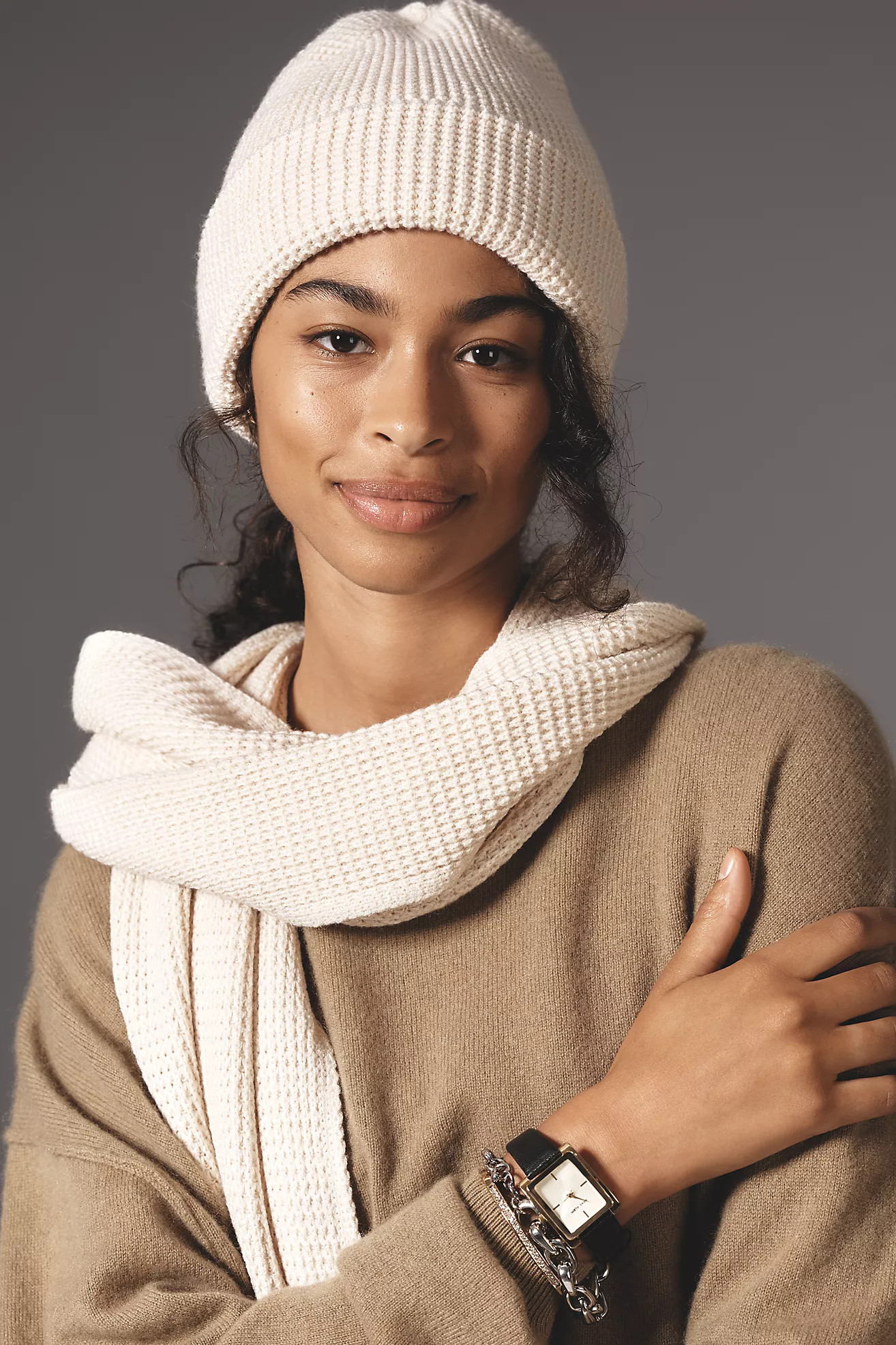 The Elsie Waffle-Knit Beanie | Anthropologie (US)