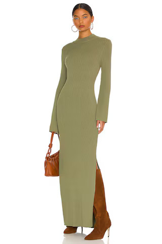 Line & Dot Jessica Ribbed Sweater Dress in Olive from Revolve.com | Revolve Clothing (Global)