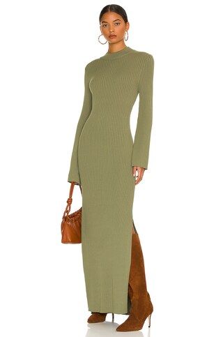 Line & Dot Jessica Ribbed Sweater Dress in Olive from Revolve.com | Revolve Clothing (Global)