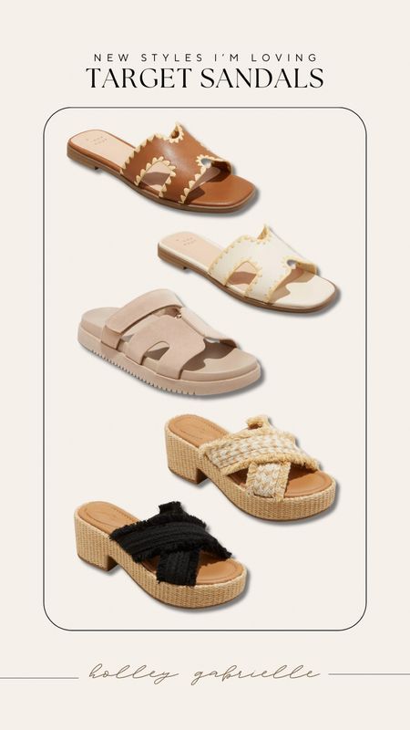 Some of the newest & CUTEST Spring Target sandals — these will sell fast!!! 👀🤌🏼✨ I always size up a 1/2 size w/ their shoes! 

Platform sandal / casual / for her/ spring outfit / Holley Gabrielle 

#LTKshoecrush #LTKSeasonal #LTKfindsunder50