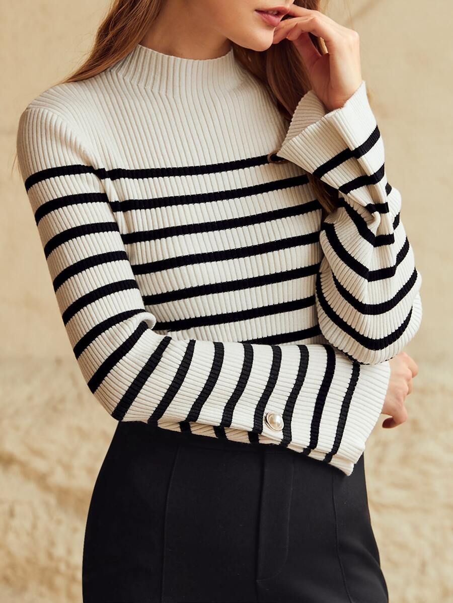 MOTF PREMIUM WOOL-MIX STRIPED BELL SLEEVE SWEATER
   
      SKU: sw2209075109041028
          (1 ... | SHEIN