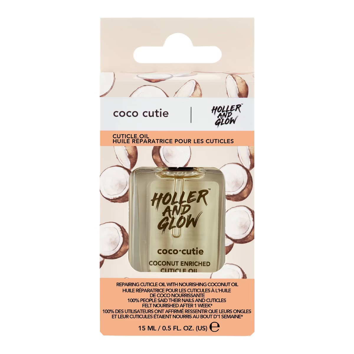 Holler and Glow Coco Cutie Coconut Enriched Cuticle Oil - 0.5 fl oz | Target