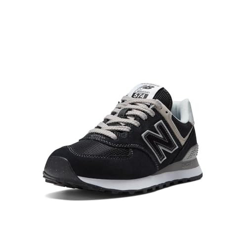 New Balance Women's 574 Core Sneaker, Black/White, 9 Wide | Amazon (US)