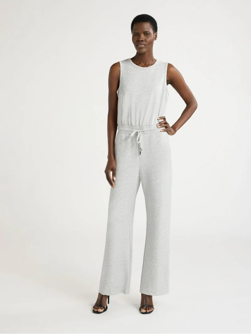 Scoop Women’s New Scubaknit Racerback Wide Leg Jumpsuit, Sizes XS-XXL | Walmart (US)