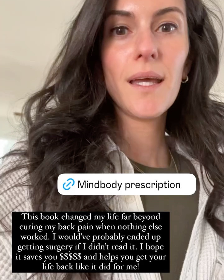 These books CHANGED MY LIFE. The Mindbody Prescription cured my back pain (after trying everything $$$) and completely transformed how I think and go about life. Mind Your Body is a more modern take that’s also incredible and really digs into the treatment. 