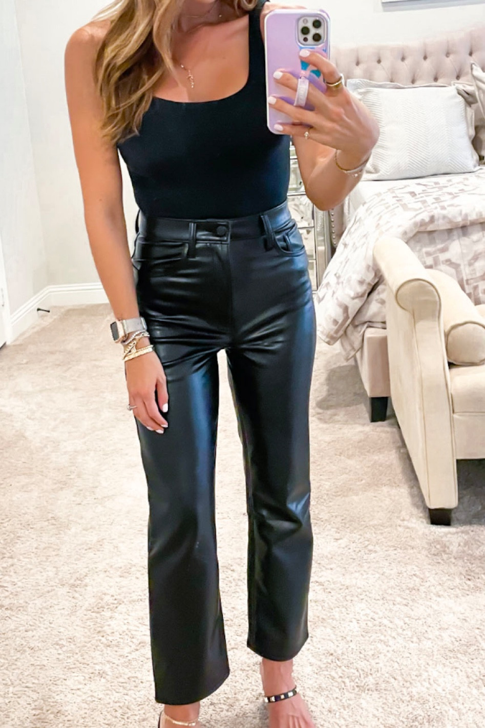 Tank bodysuit Xs on sale faux leather pants 24s 

#LTKunder50 #LTKunder100 #LTKsalealert