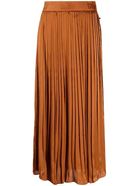DKNY logo-waistband Pleated midi-skirt - Farfetch | Farfetch Global