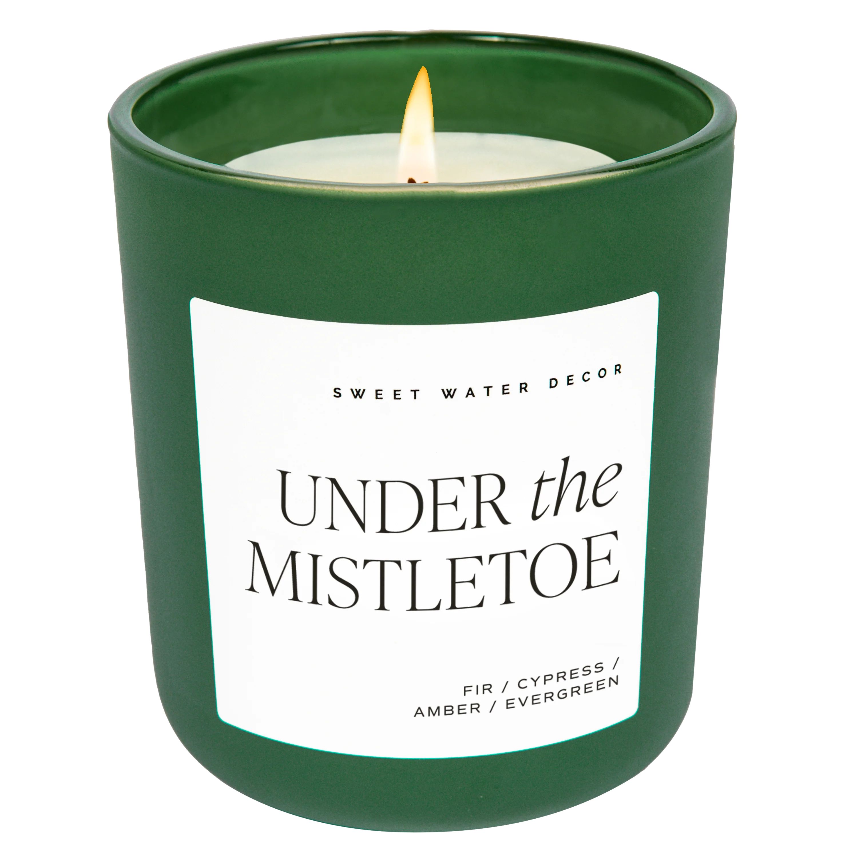 Under the Mistletoe Soy Candle - Green Matte Jar - 15 oz | Sweet Water Decor, LLC