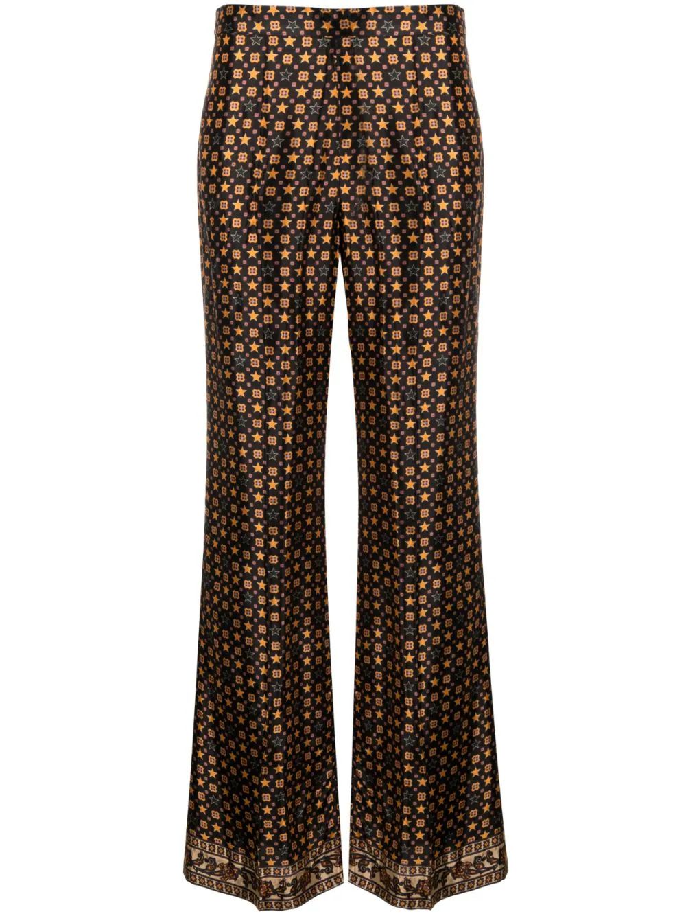 star-print flared satin trousers | Farfetch Global