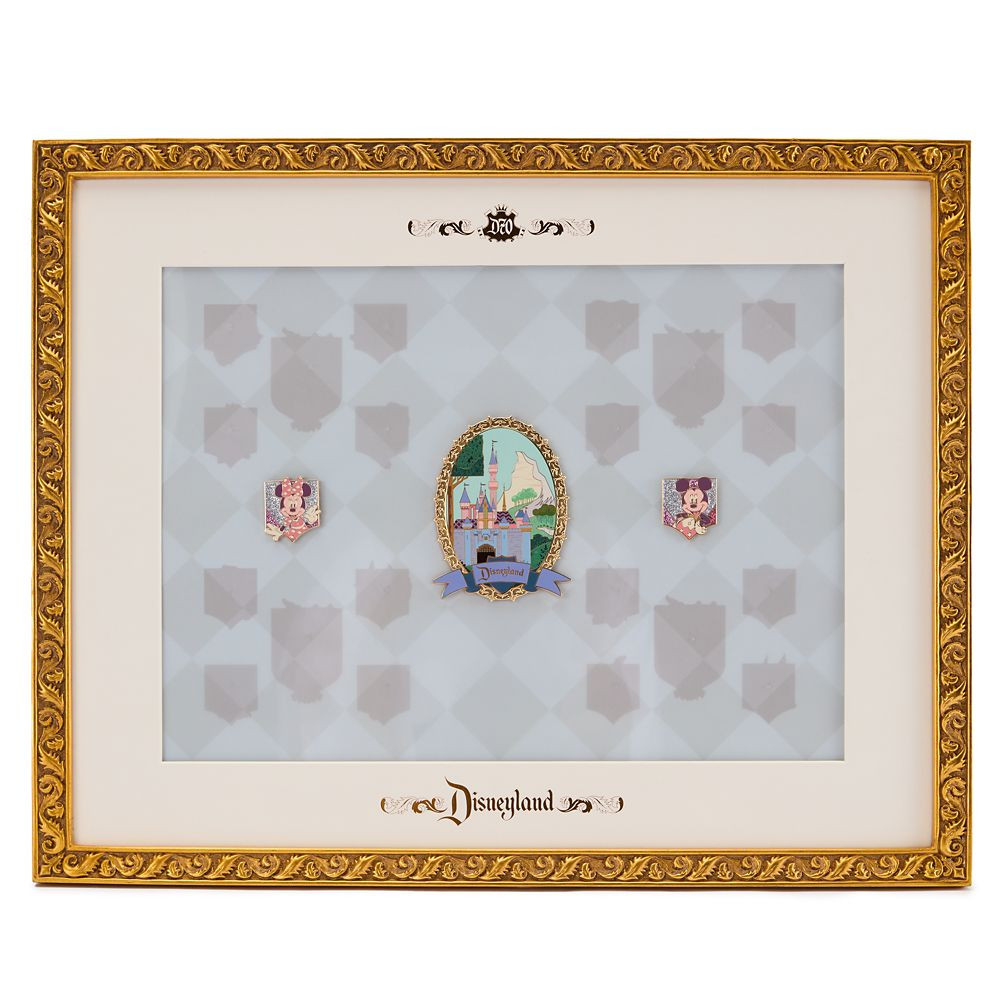 Disneyland 70th Anniversary Vault Collection Pin Display Frame with Three Pins \u2013 Limited Edi... | Disney Store