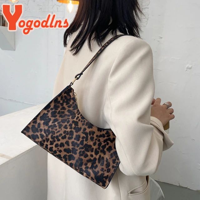 Yogodlns Trendy Cow Pattern Women's Bag PU Leather Shoulder Bag Vintage Armpit Bag Leopard Undera... | AliExpress (US)