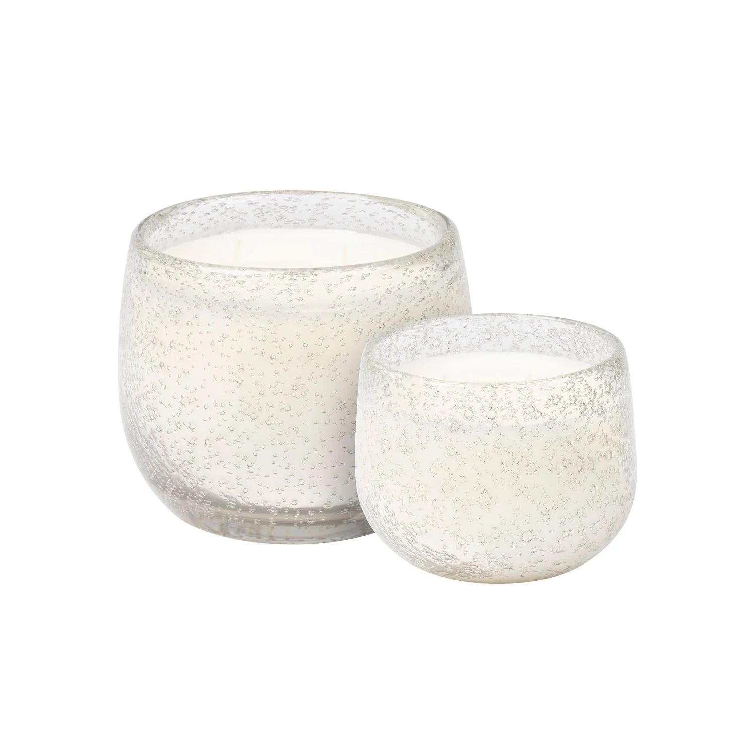 Luxury Coconut Wax Candle | Mouth Blown Glass - Rice Flower+Wood | La Lueur Candles