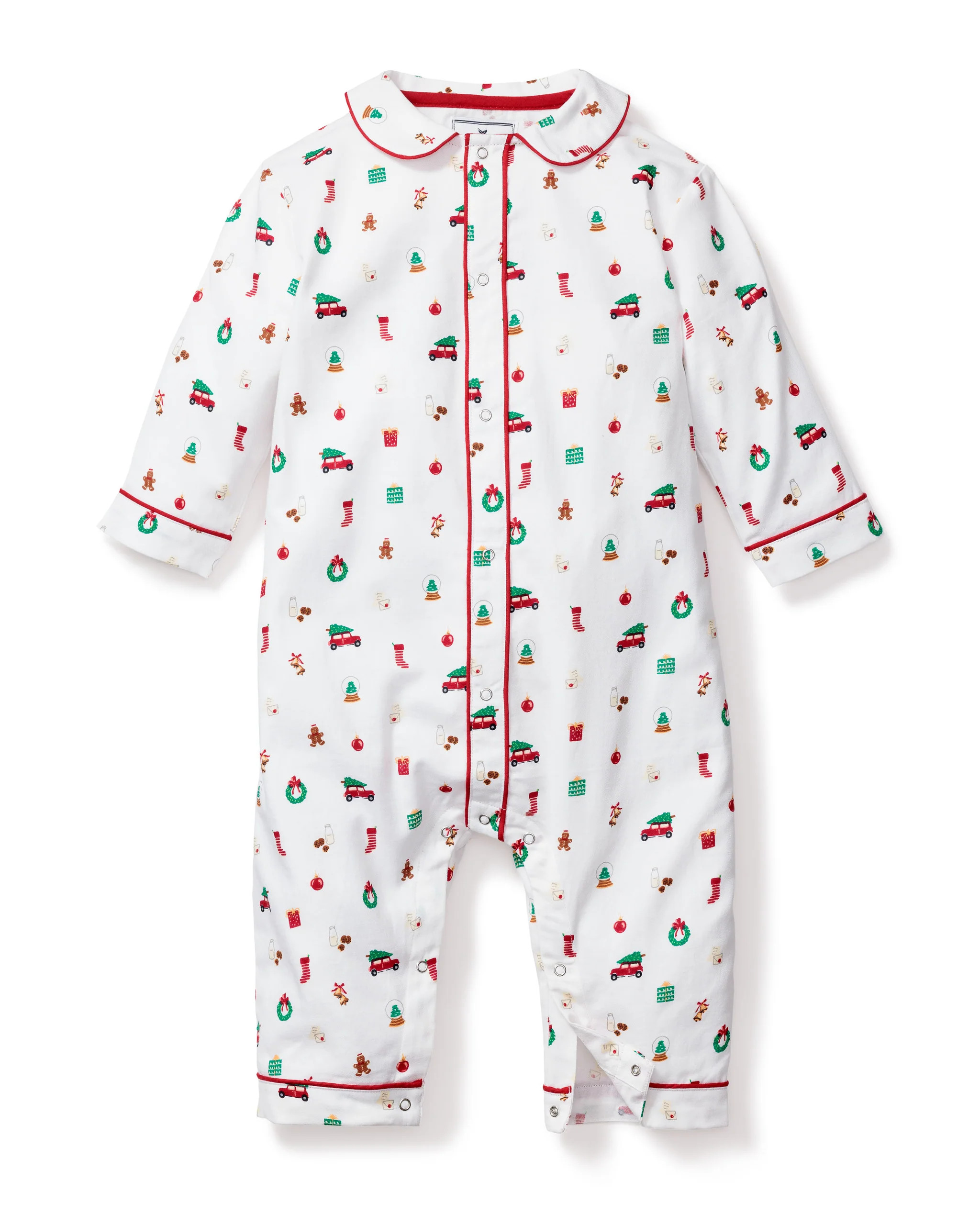 Baby's Twill Cambridge Romper in Winter Nostalgia | Petite Plume