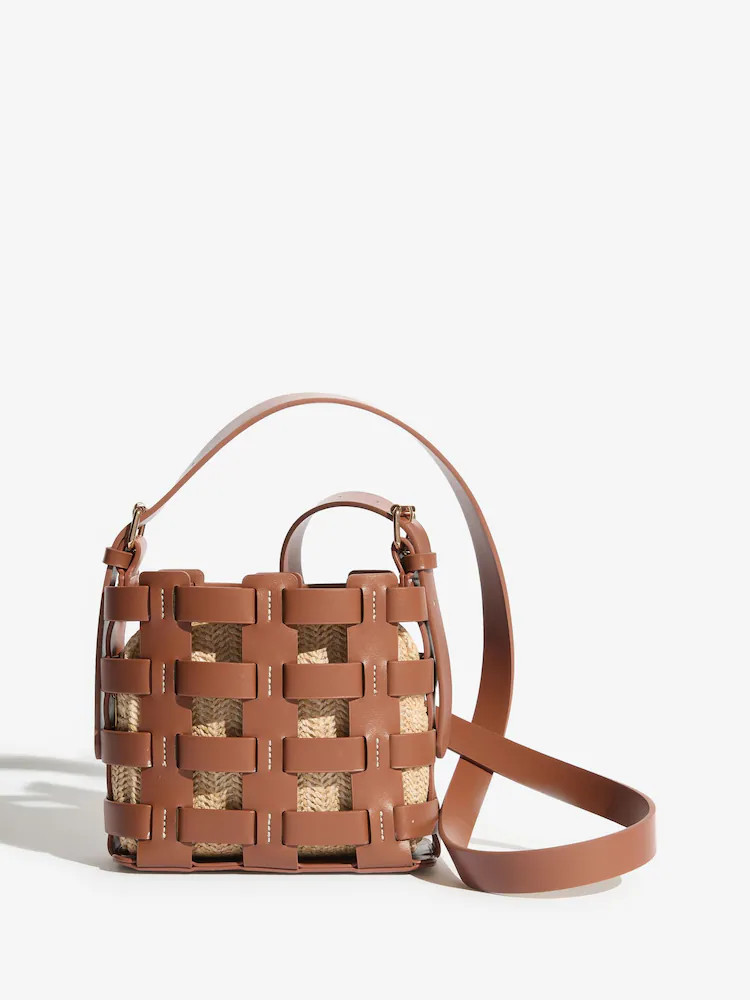 Buy Love & Roses Tan Brown Raffia Weave Basket Cross-Body Bag from Next Ireland | Next EU