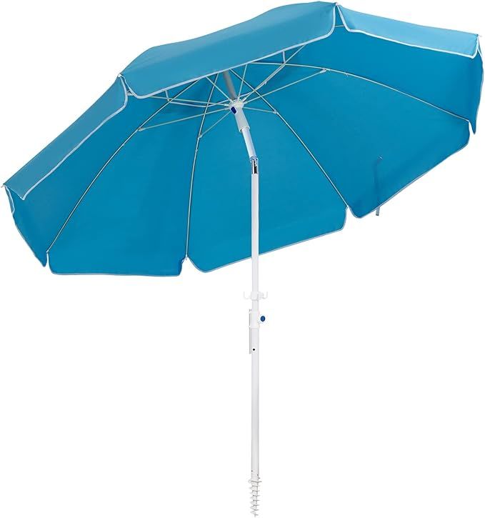 MEWAY 7.5ft Beach Umbrella with Detachable Sand Anchor & Tilt Mechanism, Portable UV 50+ Protecti... | Amazon (US)