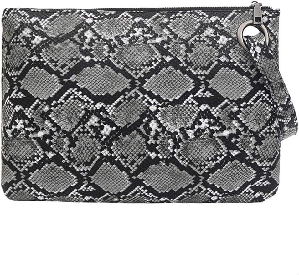 Suillty Women's Oversized Snakeskin Clutch Envelope Bag Messenger Handbag Tote Wristlet Bag | Amazon (US)