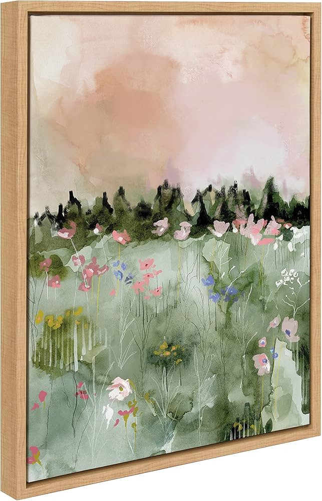 Amazon.com: Kate and Laurel Sylvie Landscape 01 Framed Canvas Wall Art by Annie Quigley, 18x24 Na... | Amazon (US)